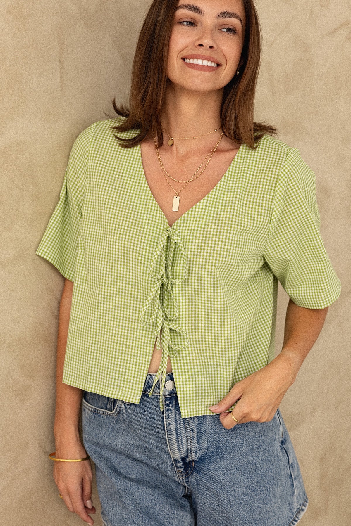 Asha Top - Apple Gingham - Image 7