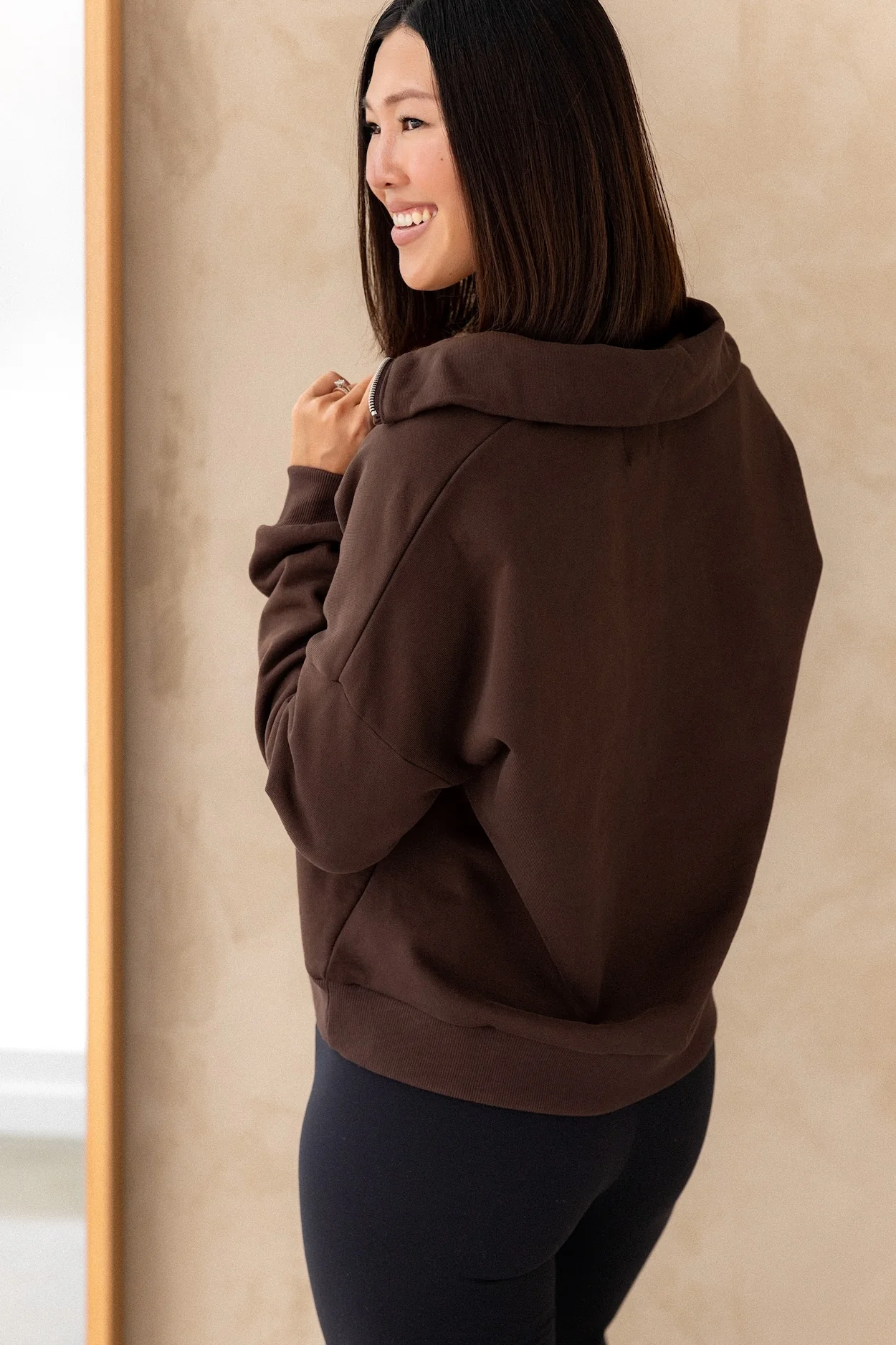 Collar Zip Sweater - Cocoa - Image 10