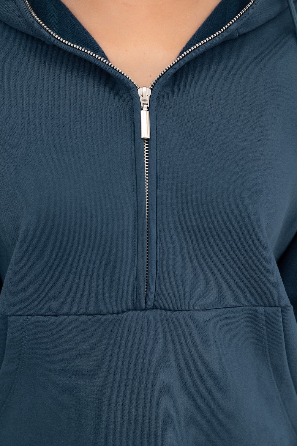 Half Zip Hoodie - Steel - Image 7