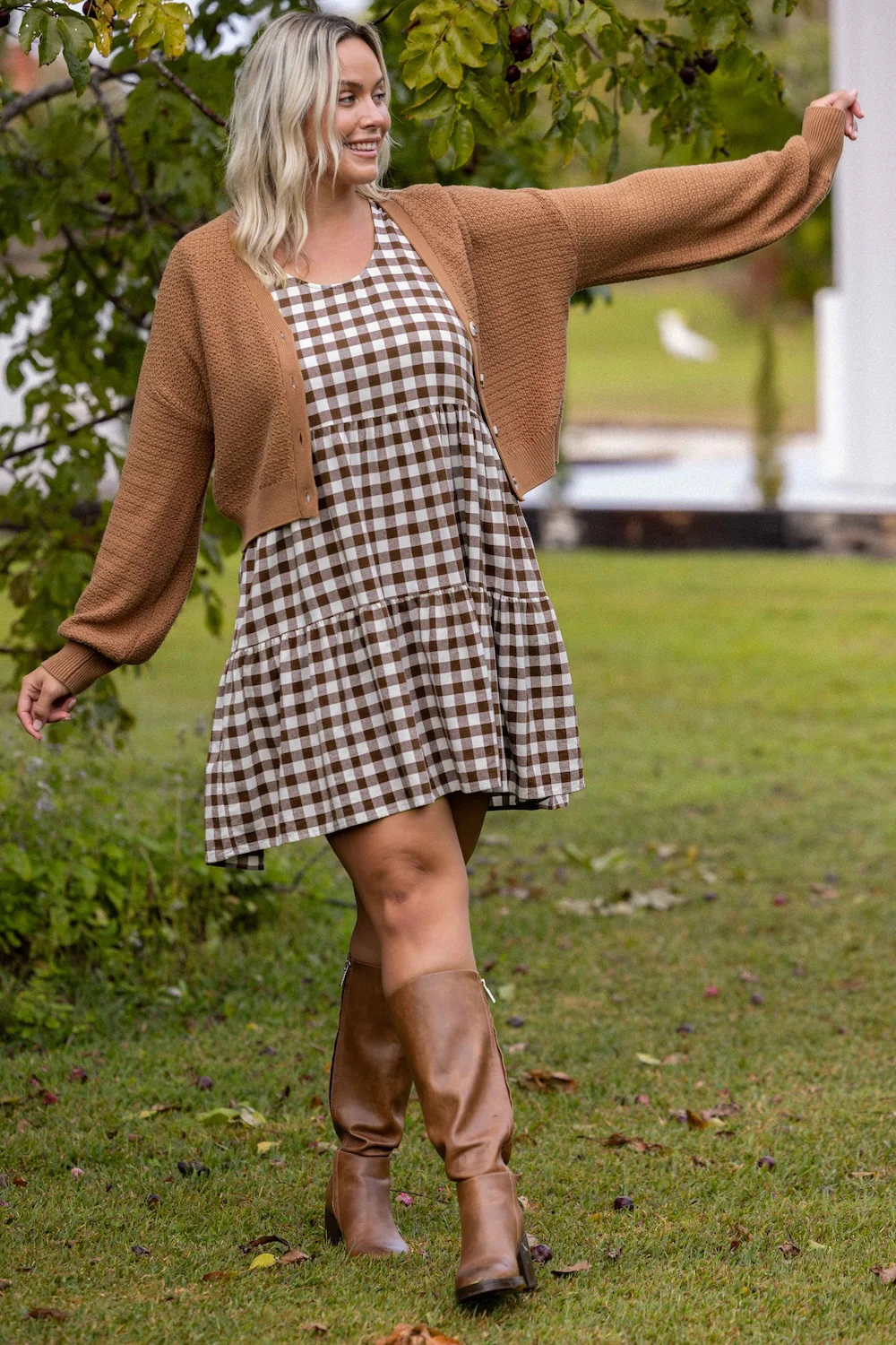 Lucy Dress - Chocolate Gingham - Image 10