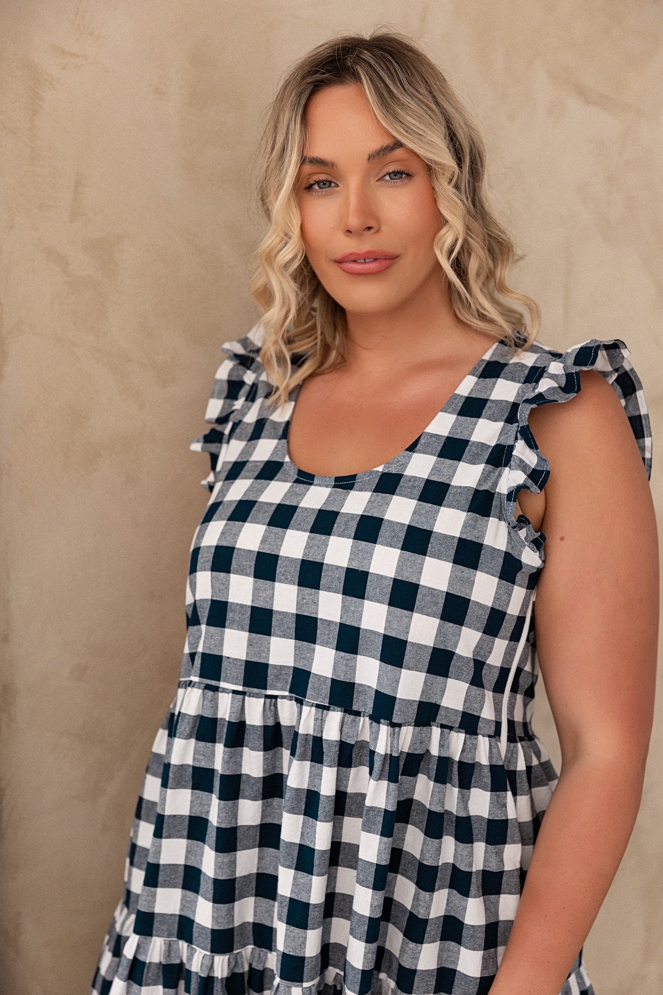 Lucy Dress - Navy Gingham - Image 12